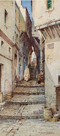 CLAES AXEL AMOS GRUNDSTRÖM Uppland 1844 – 1925 ALGERI, 1898 acquerello su...