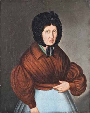 SCUOLA TEDESCA DEL XIX SECOLO RITRATTO MULIEBRE olio su tela, cm 28x24.