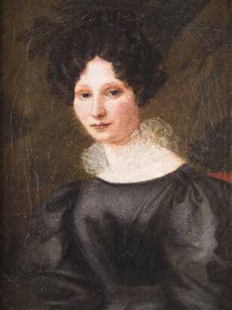 SCUOLA TEDESCA DEL XIX SECOLO RITRATTO MULIEBRE olio su tela, cm 22x18