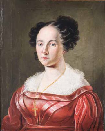 SCUOLA FRANCESE DEL XIX SECOLO RITRATTO MULIEBRE olio su tela, cm 67x54