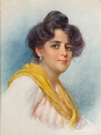 EUGENIO DE BLAAS Albano, Roma 1845 – Venezia 1931 RITRATTO FEMMINILE...