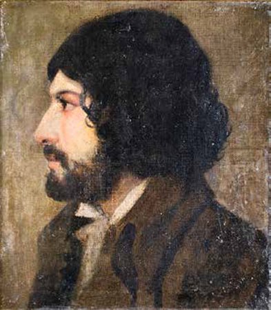 SCUOLA FRANCESE XIX/XX SECOLO RITRATTO MASCHILE olio su tela, cm 34x31,2