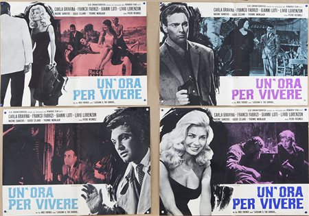 UN'ORA PER VIVERE (1967) Lotto unico di n. 8 fotobuste, cm 47x70, con la...