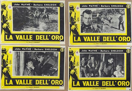 LA VALLE DELL' ORO (1958) Lotto unico di n. 4 fotobuste, cm 50X70, con la...