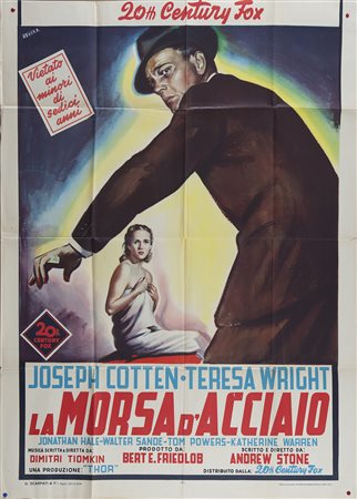 LA MORSA D'ACCIAIO (1952) Manifesto, cm 140x100, film con Joseph Cotten,...