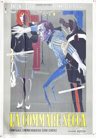 LA COMMARE SECCA (1962) Manifesto, cm 140x100, film di Bernardo Bertolucci...
