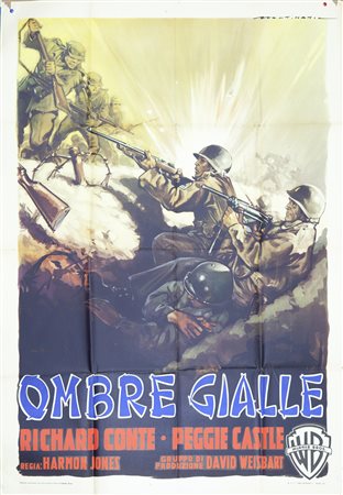 OMBRE GIALLE (1956) Manifesto, cm 140x100 film con Richard Conte firmato in...