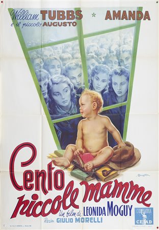 CENTO PICCOLE MAMME (1951) Manifesto, cm 140x100 film con William Tubbs e...