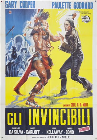 GLI INVINCIBILI (1964) Manifesto, cm 140x100 film con Gary Cooper presenza...