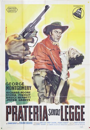 PRATERIA SENZA LEGGE (1956) Manifesto, cm 140x100 film con George Montgomery...