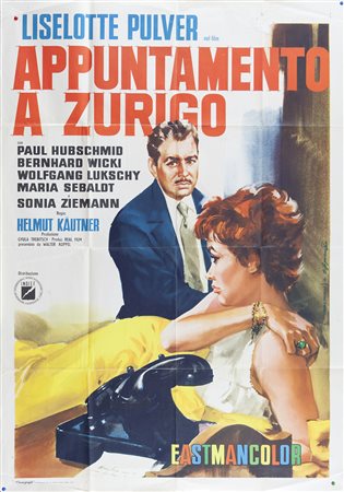APPUNTAMENTO A ZURIGO (1958) Manifesto, cm 140x100 firmato Condizioni:...
