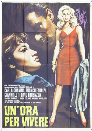 UN'ORA PER VIVERE (1963) Manifesto, cm 140x100 film con Carla Gravina e...