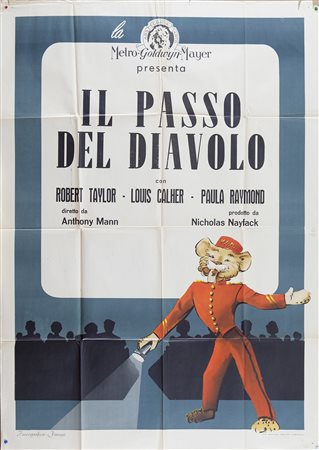 IL PASSO DEL DIAVOLO (1953) Manifesto, cm 140x100 film con Robert Taylor e...
