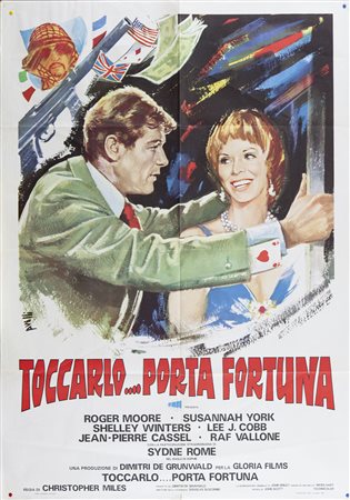 TOCCARLO…PORTA FORTUNA (1975) Manifesto, cm 140x100 firmato film con Roger...