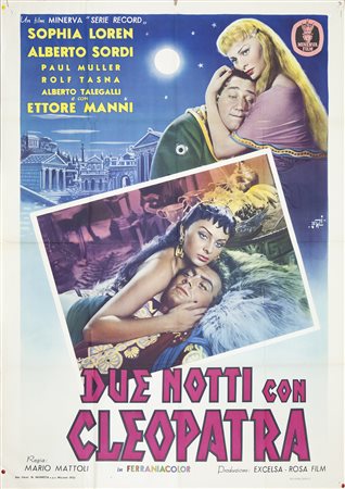 DUE NOTTI CON CLEOPATRA (1953) Manifesto, cm 140x100 film con Sophia Loren e...