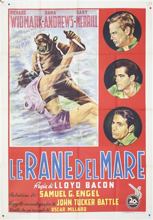 LE RANE DEL MARE (1951) Manifesto, cm 140x100 firmato Condizioni: BUONO