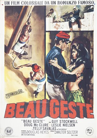 BEAU GESTE (1966) Manifesto, cm 140x100 presenza marca da bollo Condizioni:...