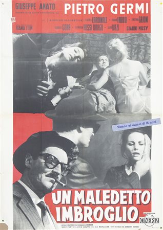 UN MALEDETTO IMBROGLIO (1959) Manifesto, cm 140x100 film con Claudia...