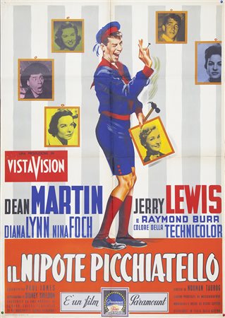 IL NIPOTE PICCHIATELLO (1956) Manifesto, cm 140x100 film con Jerry Lewis e...