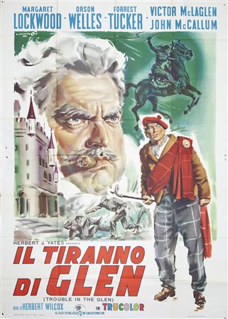 IL TIRANNO DI GLEN (1954) Manifesto, cm 200x140 firmato Condizioni: BUONO