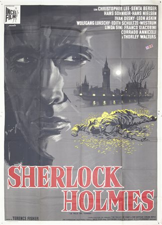 SHERLOCK HOLMES (La valle del terrore - 1962) Manifesto, cm 200x140 film con...