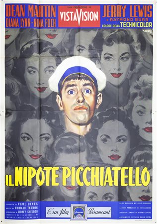 IL NIPOTE PICCHIATELLO (1956) Manifesto, cm 200x140 film con Jerry Lewis e...