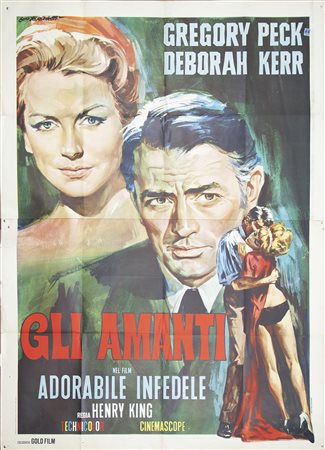 ADORABILE INFEDELE (1959) Manifesto, cm 200x140 film con Gregory Peck e...