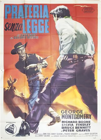 PRATERIA SENZA LEGGE (1955) Manifesto, cm 200x140 film con George Montgomery...