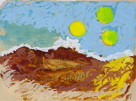 Mario Schifano Homs 1934 – Roma 1998 "Egregio Maestro Mario Schifano" Tecnica...