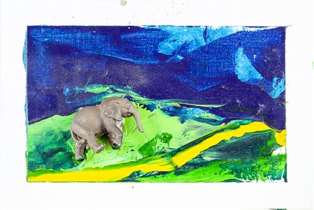 Mario Schifano Homs 1934 – Roma 1998 "Scheggia" Smalto e collage su tela cm...