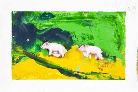 Mario Schifano Homs 1934 – Roma 1998 "Scheggia" Smalto e collage su tela cm...