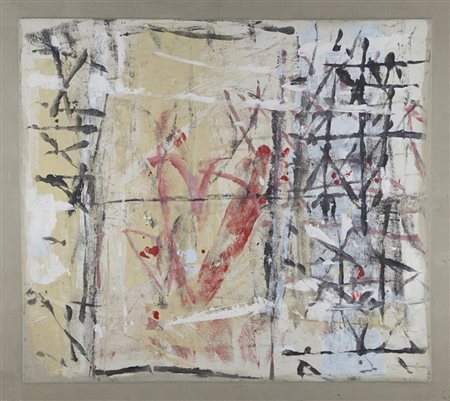 Giorgio Celiberti Udine 1929 "Sudario con grande cuore" Affresco anno 1993 cm...