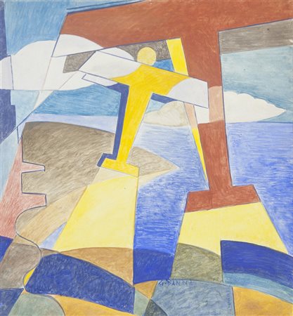 Giulio D'Anna Villarosa 1908 – Messina 1978 "Dinamismo di Aerei Caproni +...