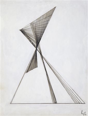 Enrico Baj Milano 1924 – Vergiate 2003 "Studio" china su carta intelata anno...