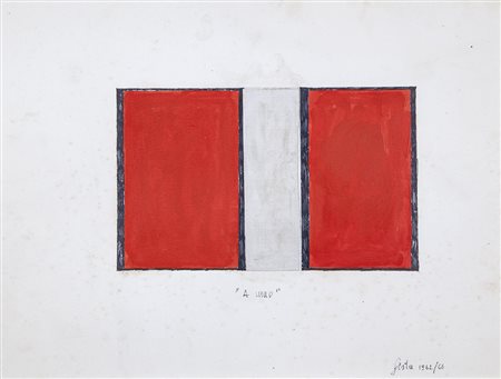 Tano Festa Roma 1938 – 1988 "A mao" pennarelli, smalto e tela su cartoncino...