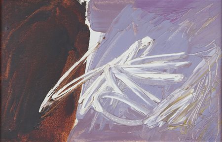 Giordano Belardinelli Foggia 1915 "Arabesco pittorico" olio su tela cm 20x30...