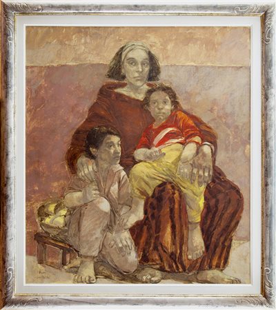 Artista Sconosciuto olio su tela cm 100x90 firmato in basso a sinistra