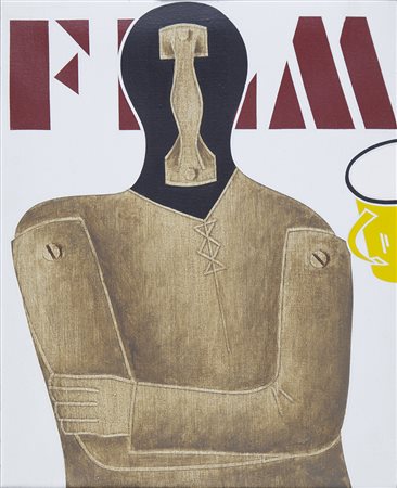 Emilio Tadini Milano 1927-2002 "Film" anno 1973 acrilico su tela cm 46x38 al...