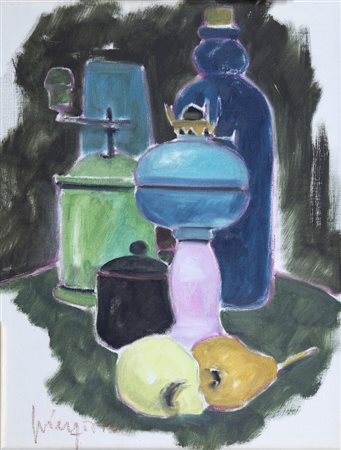 Mario Piergiovanni Bari 1939-2009 olio su tela cm 40x30 firmato in basso a...