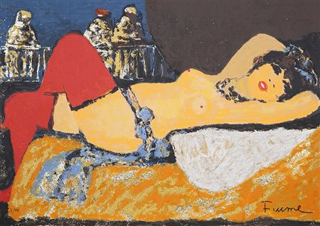 Salvatore Fiume Comiso 1915 – Milano 1997 "La modella" serigrafia...