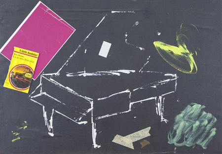 Giuseppe Chiari Firenze 1926 tecnica mista e collage su cartone anno 2003 cm...