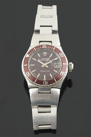 Tudor: orologio da polso da donna in acciaio con quadrante e ghiera rosse,...