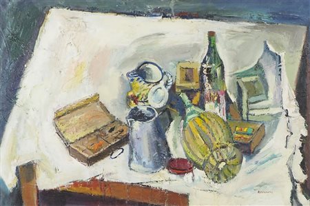 Livio Rosignano Pinguente (Pola) 1924-2015 "Natura morta" cm. 60x90 - olio su...