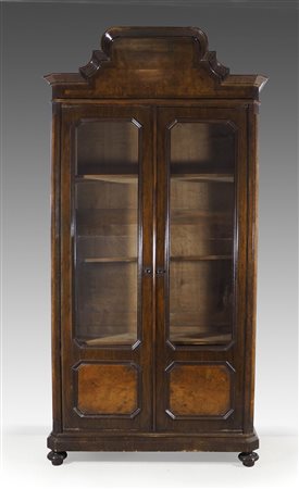 Grande armadio/libreria a 2 ante a vetri. cm. 265x125x44.