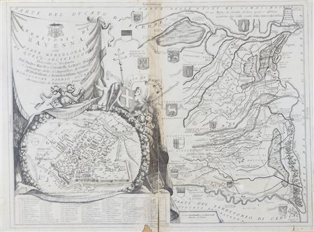 "Parte del Ducato di Ferrara" cm. 47x65 - stampa fine XVII secolo