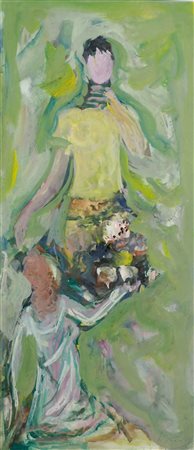 Mario Lannes Trieste 1900-1983 "Figure" cm. 43x19 - acquerello su carta...