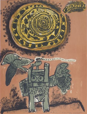 Guillaume Corneille 1922-2010 "Femme" cm. 66x50 - litografia a colori Firmato...