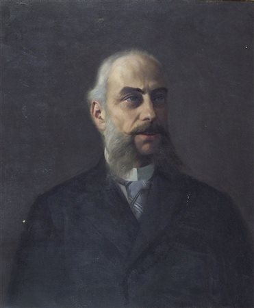 Maestro del XIX secolo "Gentiluomo" cm. 66x56 - olio su tela Firmato alto a s.