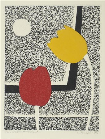 Luigi Spacal Trieste 1908-2000 "Colloquio romantico" cm. 47x35 - incisione a...