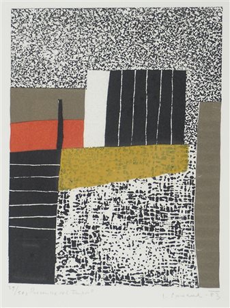 Luigi Spacal Trieste 1908-2000 "Presenza del tempo" cm. 47x35 - incisione a...